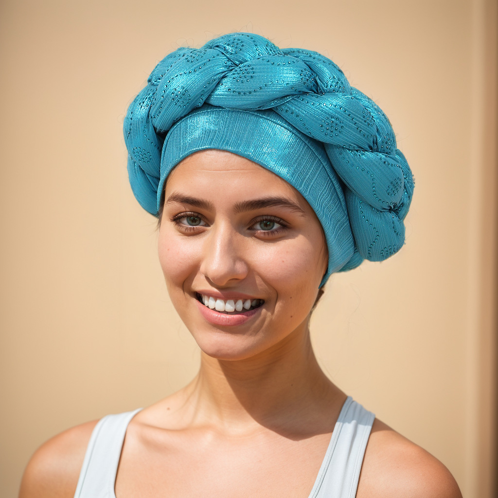 Turban hijab musulmano alla moda con treccia e strass_voghion.com