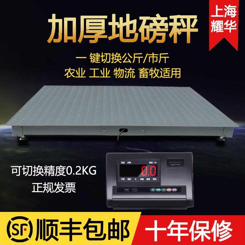 上海耀华地磅秤电子地磅称1-3吨地磅电子秤3吨5吨平台秤小地磅