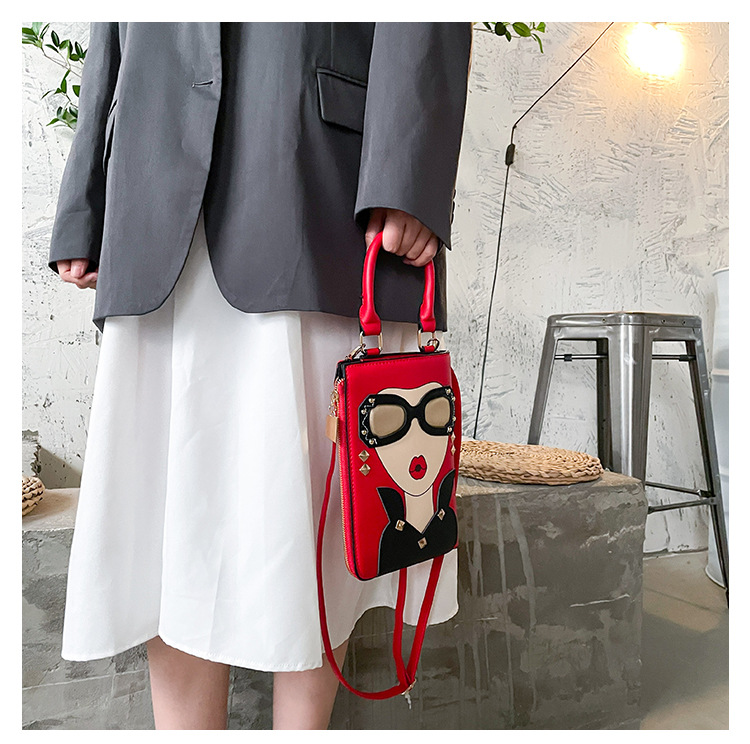 345g Weight Cotton Lining Material Sewing Thread Fashion Element Zipper Closure Type Single Shoulder Strap Strap Type Crossbody Bag Bags Type Casual, Shopping Occasion Pu Leather Material Human Pattern All Seasons Season Women's Gender Streetwear Style Square Shape Medium Size Women's Medium Pu Leather Human Streetwear Sewing Thread Square Zipper Crossbody Bag 17