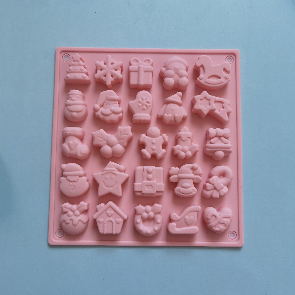 25 chocolate de Navidad 284 molde de silicona pudín molde de postre pastel decoración cocina utensilios de horneado