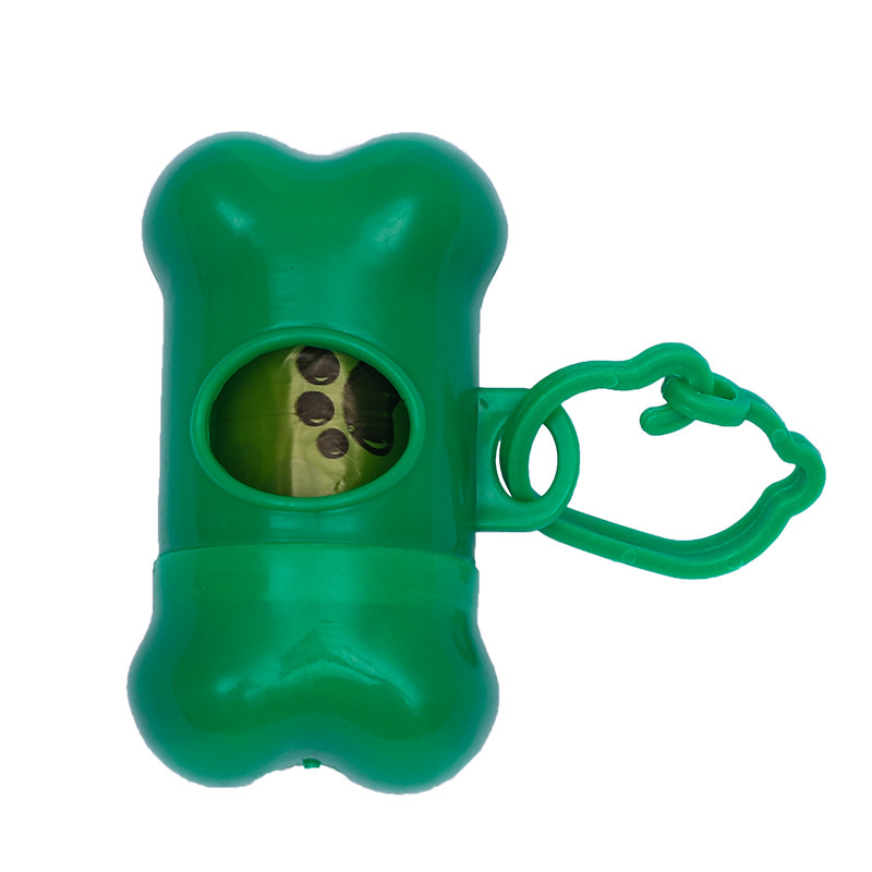 쓰레기 봉투가 있는 녹색 뼈