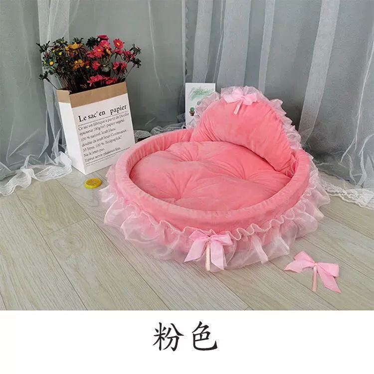 Лежанка-гнездо Princess Teddy для кошек и собак, теплая четырех сезонов, бархатная, с плюшевой игрушкой; цвета фуксия, фиолетовый, серый