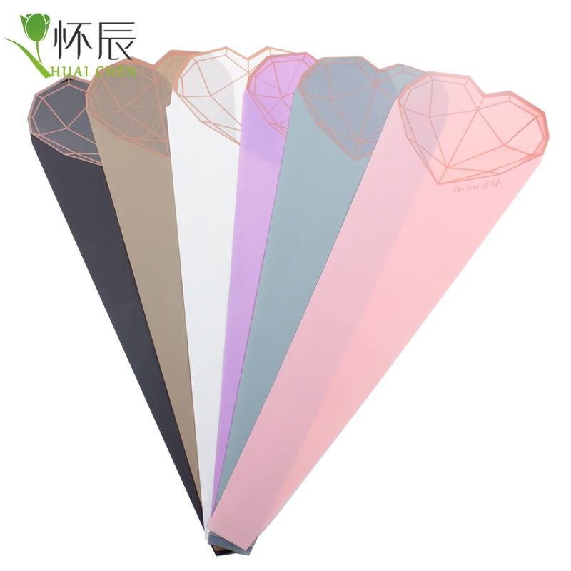 鲜花包装袋 单支玫瑰三角袋opp防水材料简约包装女礼物浪漫新款