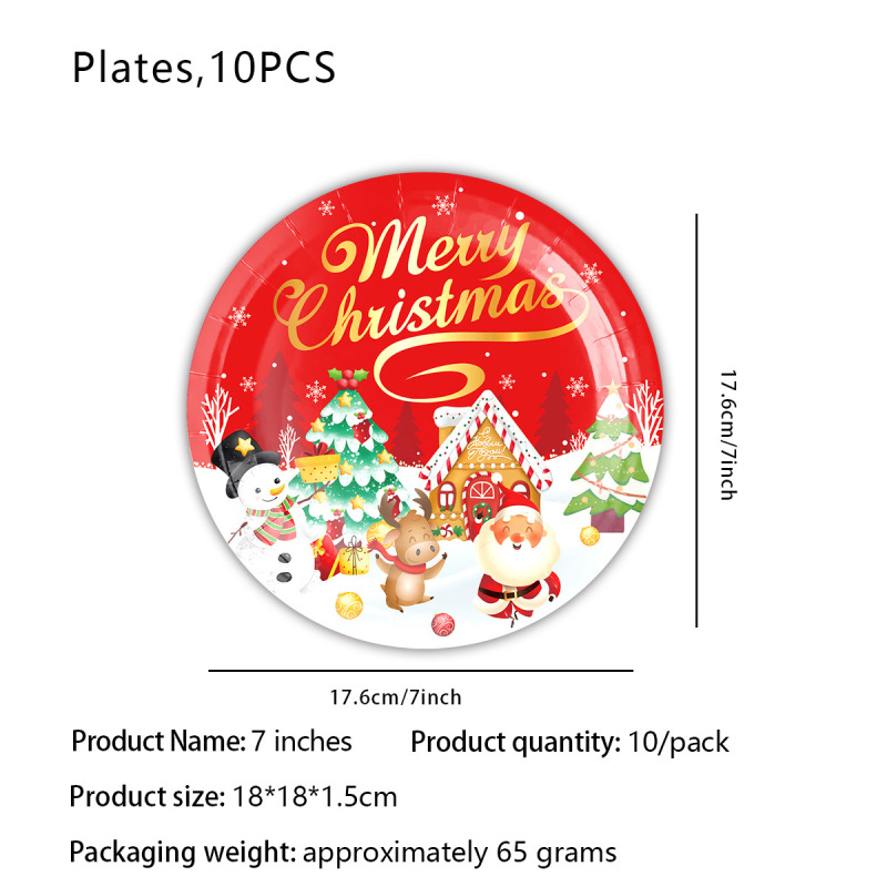 赤いクリスマスをテーマにしたパーティー サンタクロース トナカイ 食器 紙皿 紙コップ テーブルクロス フラッグ ペーパータオル用品|undefined