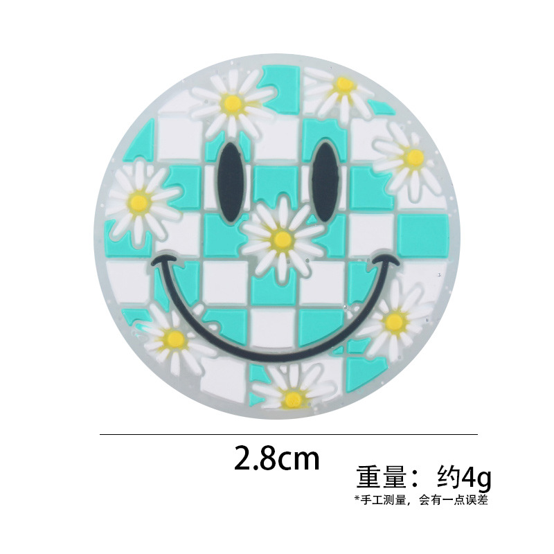 Productos creativos para bebés de bricolaje de dibujos animados silicona cara sonriente flor pequeña mordedor bebé molar cadena de pezón accesorios de mordedor