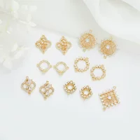 Круглый бант Циркон подвеска 14k натуральное золото, цвет браслет ожерелье diy ювелирные аксессуары двойной подвесной соединитель