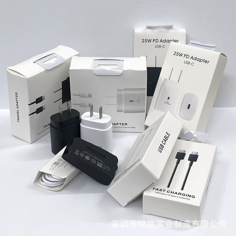 Suitable for Samsung mobile phone charger S20 note10 fast charging TypeC Port American standard 25W fast charging head
