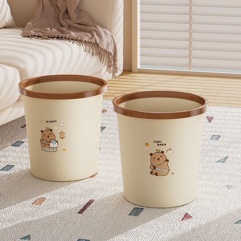 Trash Can for Home Use 2026 New Model for Living Room, Bedroom, Dormitory, Cartoon Cute High-Value Toilet Waste Bin