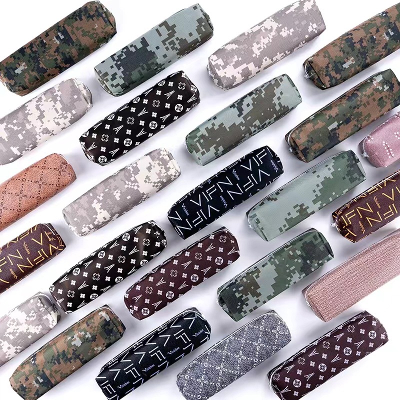 新款创意单层大容量手提笔袋简约pu人造革文具袋文具盒跨境直供