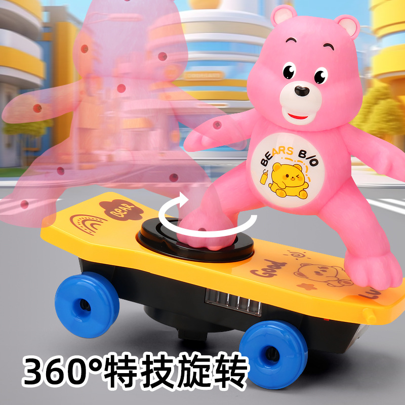 Discutir el mismo tipo de oso pequeño acrobacias scooter música iluminación automática rodante juguetes juguetes para niños
