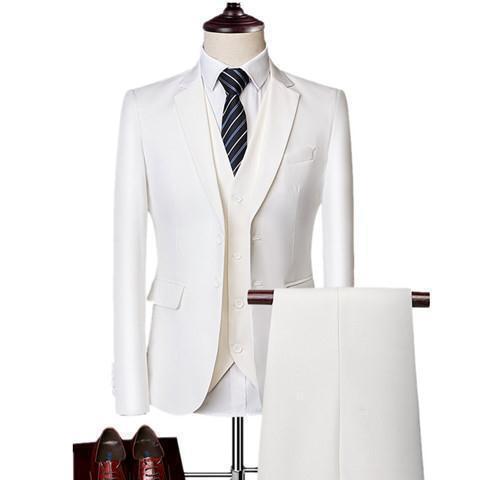 Shanli Dadi Suit Set Men's Two-Piece Korean Style Small Suit Professional Dress Best Man Groom Wedding White