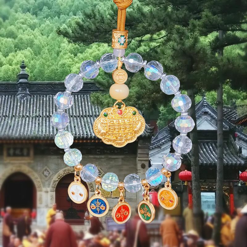 Hangzhou Lingyin Wu Lu Caixin coche colgar colorido ábaco cerradura de automóvil de alta calidad Ping An Nafu Zhaocai colgante de automóvil