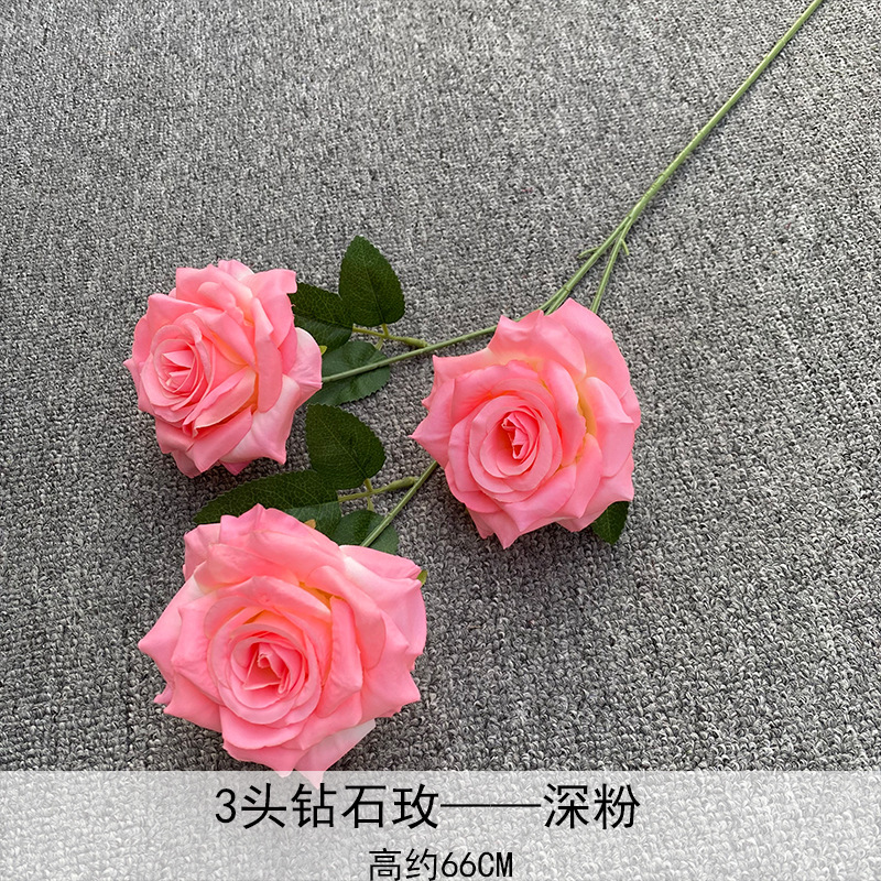 Artificial Rosa sola franela Rosa flor artificial boda decoración del hotel decoración del hogar arreglo de flores flor artificial Rose