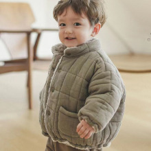 韩版ins冬款婴幼儿加绒加厚棉袄宝宝长袖棉衣简约洋气高领面包服