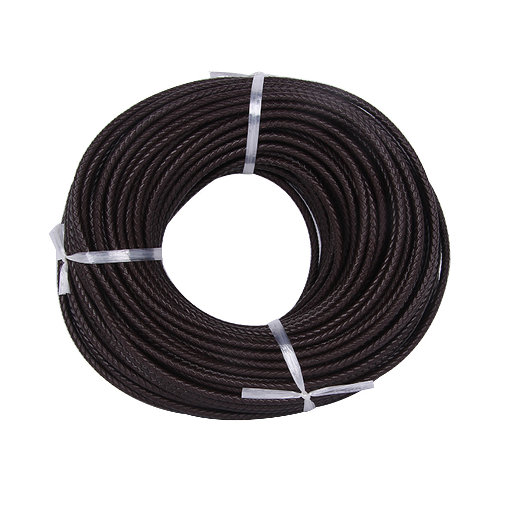 Pulsera de cuerda de cuero de vaca de primera capa cuerda de cuero Zhou Sheng mismo estilo cuerda de cuero tejida adecuada para Zhou Sheng cuentas de la suerte accesorios de joyería de oro duro