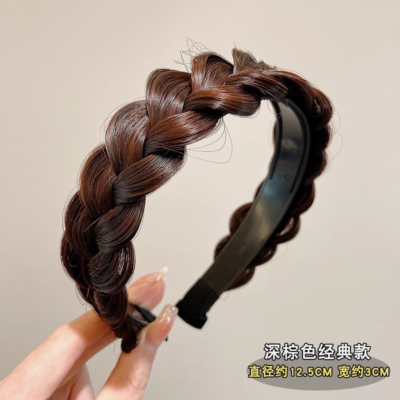 Bandas de cabello para mujeres 2025 nueva peluca de trenza de torsión en un toque de cabello corto bandas de cabello de alta calidad estilo extranjero estilo de moda tarjeta de cabello
