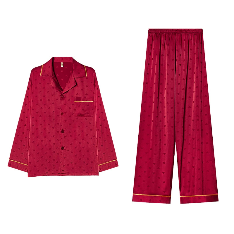 Silk pijama for men and women, red festive oolong tea Da Hong Pao for beloved for bride