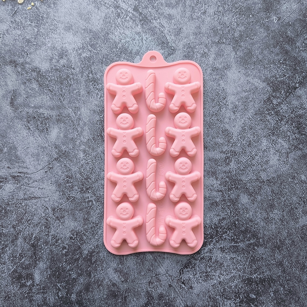 Nuevo pan de jengibre en forma de persona dulces molde de silicona pastel de muletas de decoración inserto molde de hielo para hornear 674