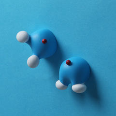 Blue Fat Cat PP Refrigerator Magnet Magnetic Iron-on Decal Cute Cartoon Iron Magnet Resin Accessory DIY 3D Sticker