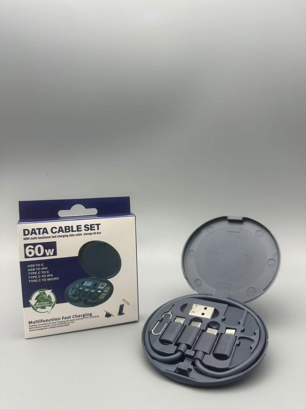 Caja organizadora multifunción 5 en 1 magnética para cables, con soporte para teléfono y carga rápida 60W – venta caliente transfronteriza.