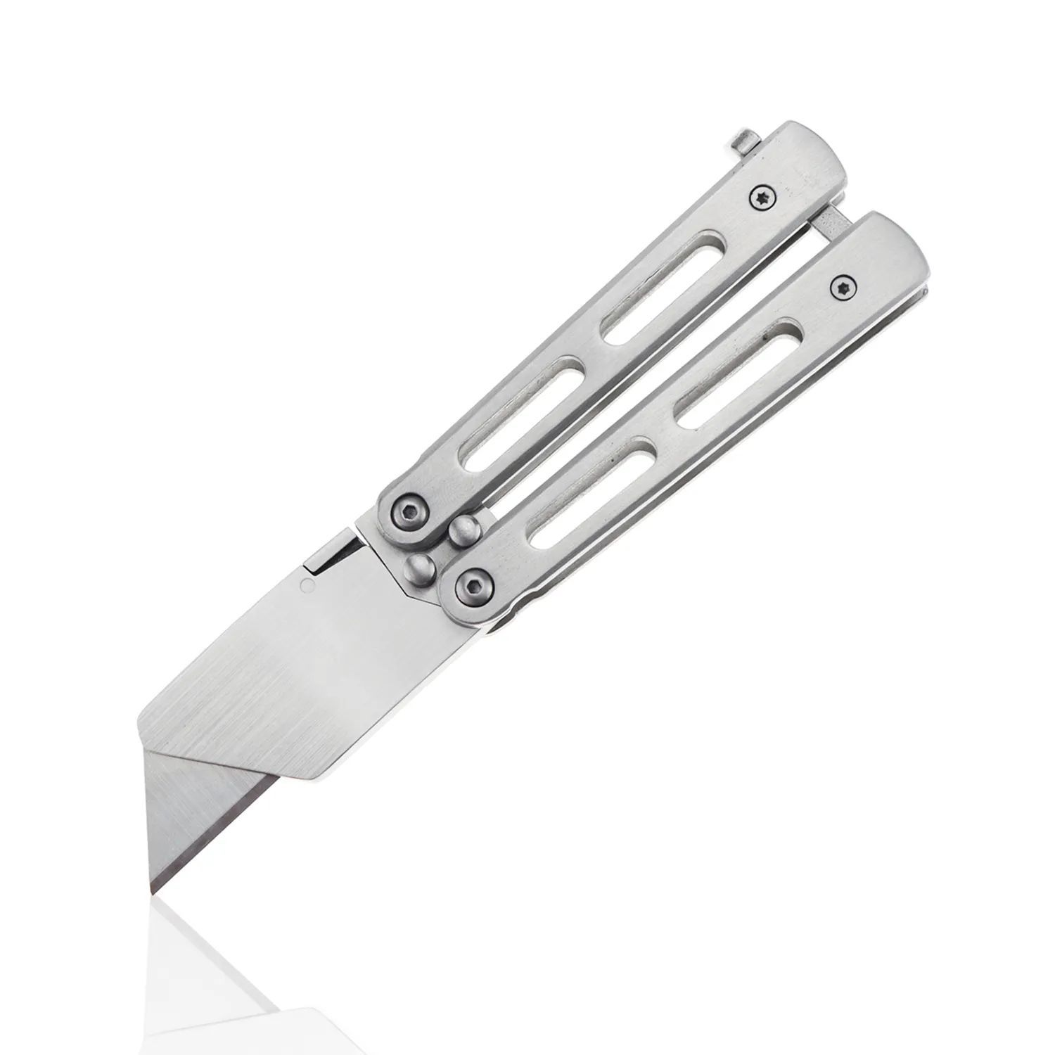 厂家批发折叠蝴蝶不锈钢重型介刀美工刀建筑切割刀裁纸刀美缝刀具