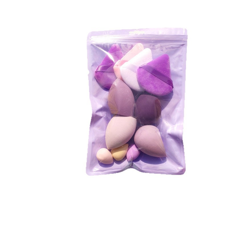 Explosiones transfronterizas 11 piezas 7 piezas de huevos de belleza flocado polvo combinado bolsas de color no comer polvo, huevos de belleza húmedos y secos image 6