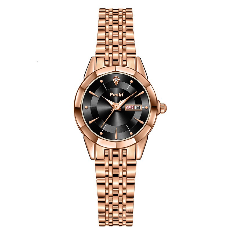 2023 nuevo reloj de marca poshi reloj de cuarzo de moda TikTok popular doble calendario impermeable reloj de mujer