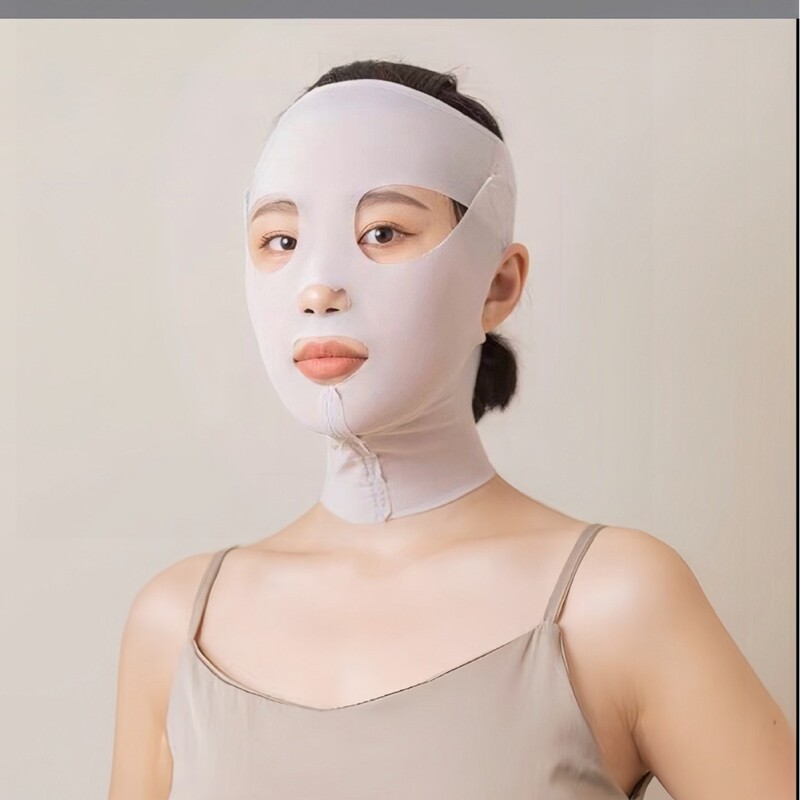 フルフェイススリープバンデージ、軽量プルオーバーVフェイス、ほうれい線、二重あご、咬筋ラインカービング、通気性マスク、マスク|undefined