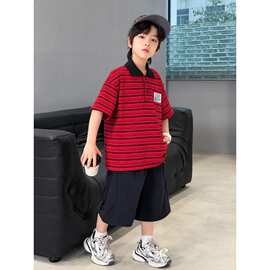 儿童装男童夏装短袖套装2026新款夏季中大童薄款夏款酷帅气时髦潮