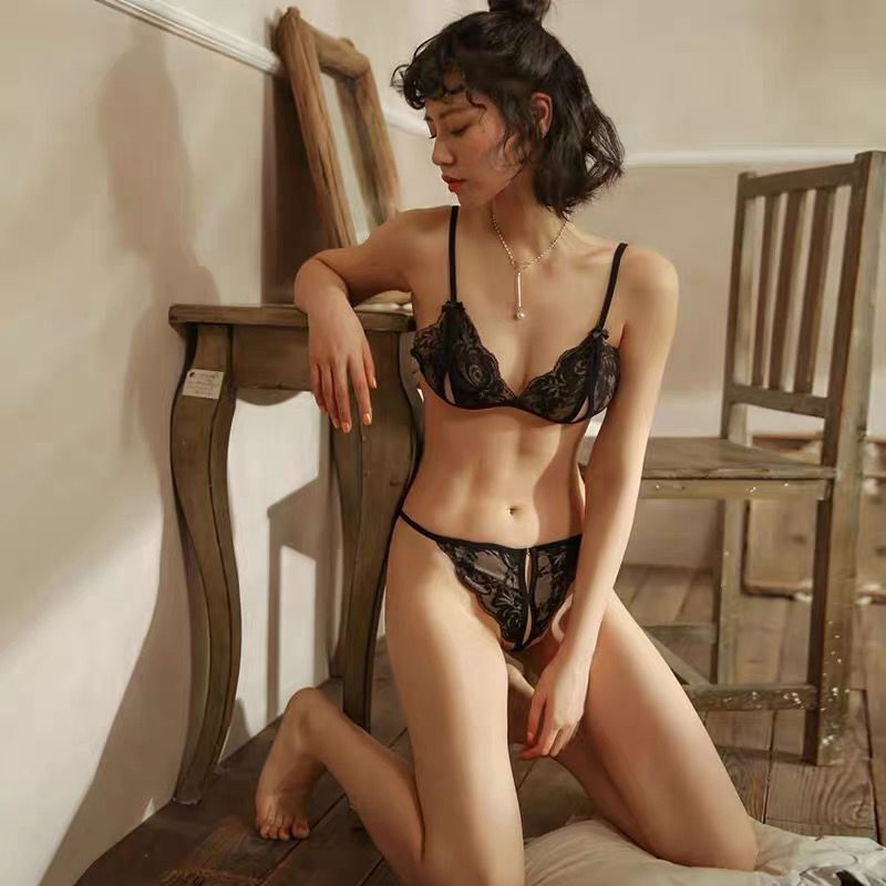 French Sexy Lace Bra Set, Big Breasts, Small Intimates, Women's Breathable Push-Up Thin Bra French Sexy Lace Bra Set, Big Breasts, Small Intimates, Women's Breathable Push-Up Thin Bra