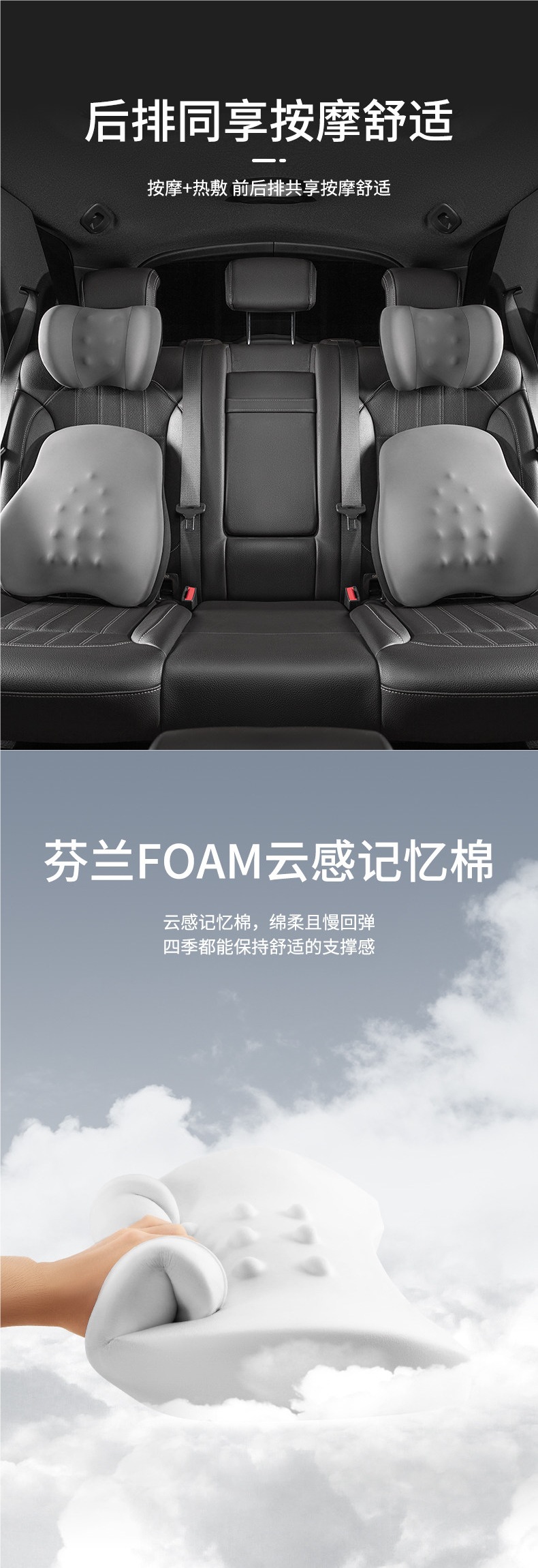 Car electric massage lumbar support cushion for drivers, car lumbar support for driving seat backrest