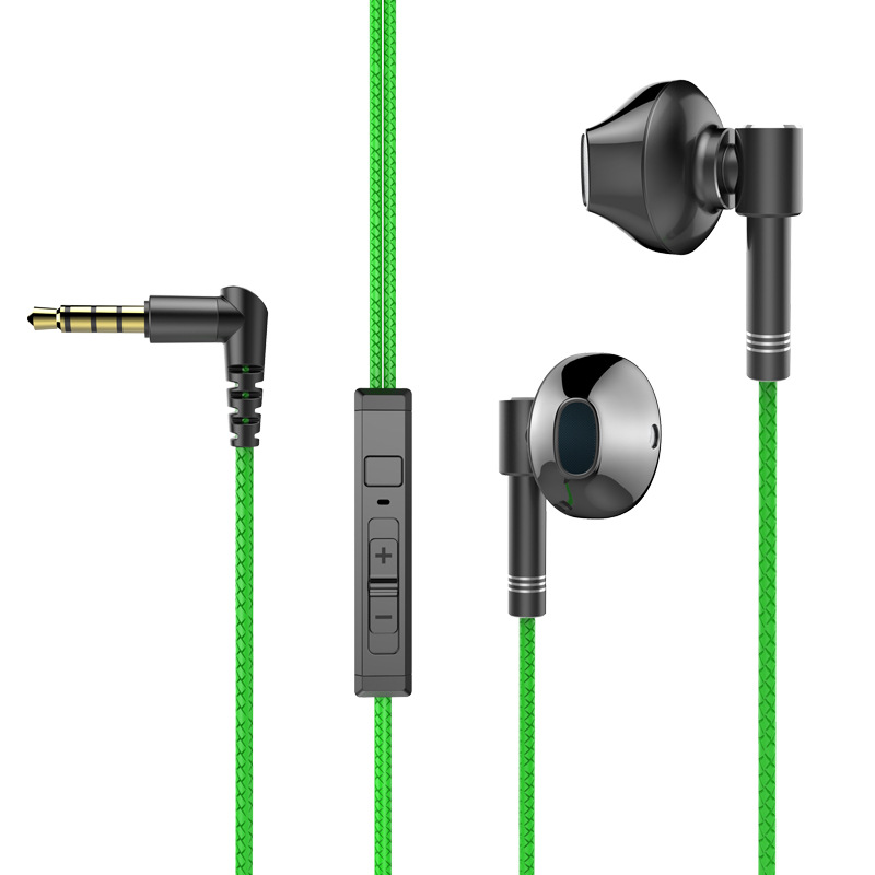 Transfronterizo nuevo juego de deportes electrónicos auriculares en la oreja de pollo comer computadora juego móvil Control de cable de computadora con fábrica de micrófono en stock