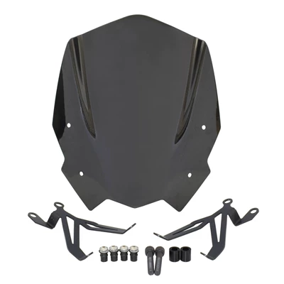 Suitable for Bmw G310R 16-26 Modified Motorcycle Front Windshield, Windscreen, Wind Deflector (Motorcycle front windshield) - smoky-black