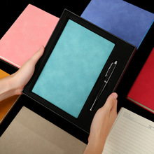 哇喔A5商务办公羊巴皮笔记本加工B5纯色日记本手账本a6软皮记事本