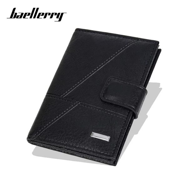 New Men's Short Wallet, Cross-Border Business Style, Lychee Pattern Clasp Wallet, Unisex Vertical Passport Holder, Card Holder for Men