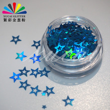 PET耐溶剂镂空五角星亮片12色玩具礼品美甲彩妆入油用glitter