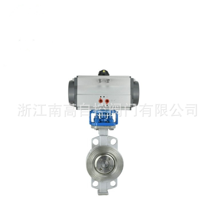 浙江南高供应气动蝶阀,气动金属硬密封蝶阀D673H-16P气动不锈钢