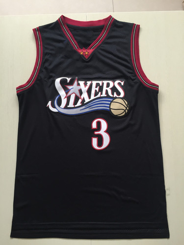 Summer cross-border jersey 76ers 3 Iverson retro embroidered basketball uniform sports training clothing men's and women's vest suit