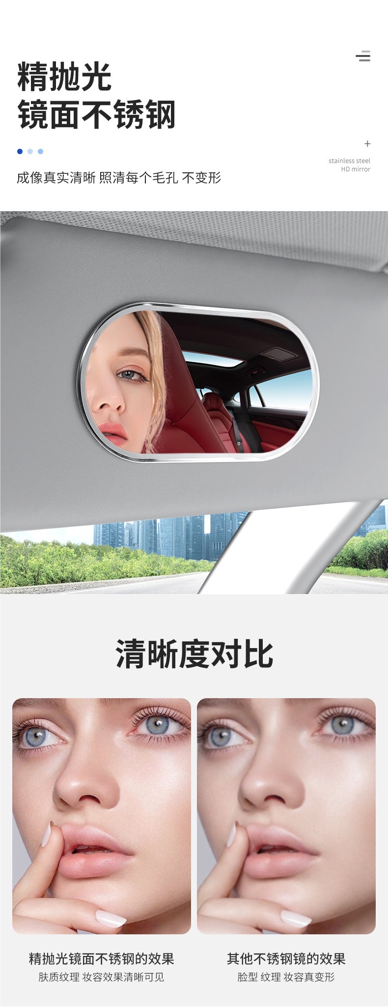 Suitable for Toyota Vios FS, Yaris, and other cars, this is an interior accessory that can be installed on the passenger-side sun visor as a makeup mirror