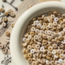 【白松露】亚克力晕染双色扁圆形隔珠串珠diy手链项链饰品材料