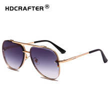 HDCRAFTER 1853漸變鏡片太陽眼鏡男女時尚復古街拍金屬架PC墨鏡