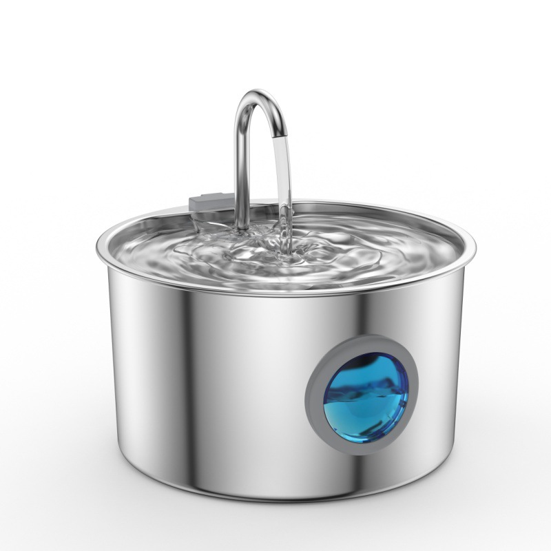 Transfronterizo caliente 3.2L bebedor de agua para mascotas de gran capacidad 304 grifo de acero inoxidable silencioso para gatos y perros