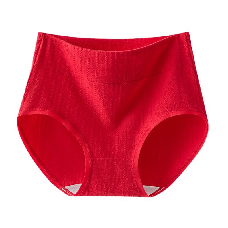 This life year wedding new year red underwear women's cotton high waist plus size briefs 200kg chubby girl cotton shorts