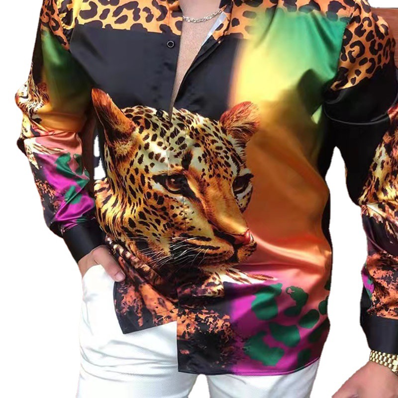 Luxus Leopard Shirts Männer Mode Hemd Langarm Hawaiian Shirts Casual Strand Bluse Herren Kleidung Männlich Camisa Berufung_voghion.com