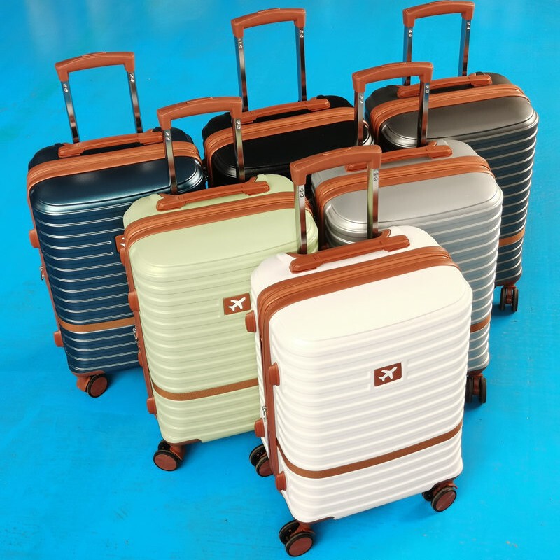 2025 Retro Fashion Double Zipper Suitcase Pc Silent Wheels Drop-Down Lock Password 20inch Carry-On Suitcase Universal Wheels