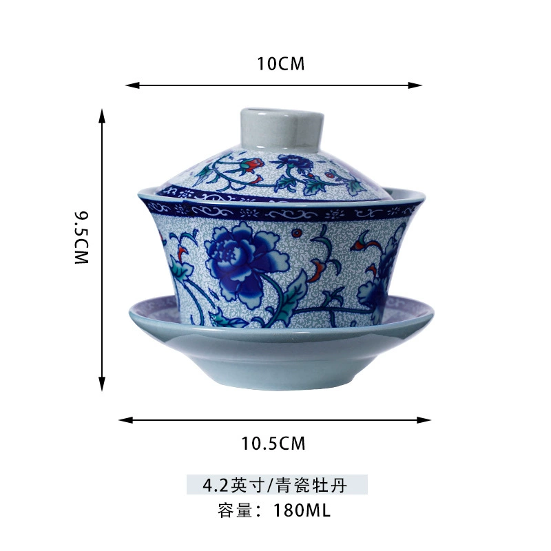 Ceramic чайный набор белый как снег, большой синим и белым чайная чашка