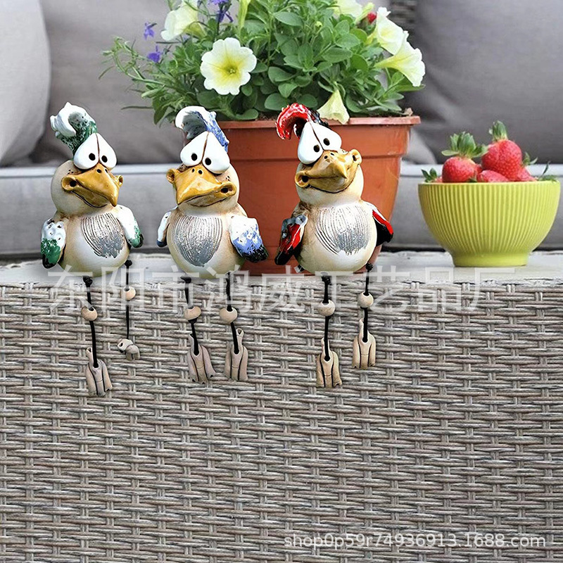 Estatua Divertida de Gallo de Resina Decorativo para Escritorio