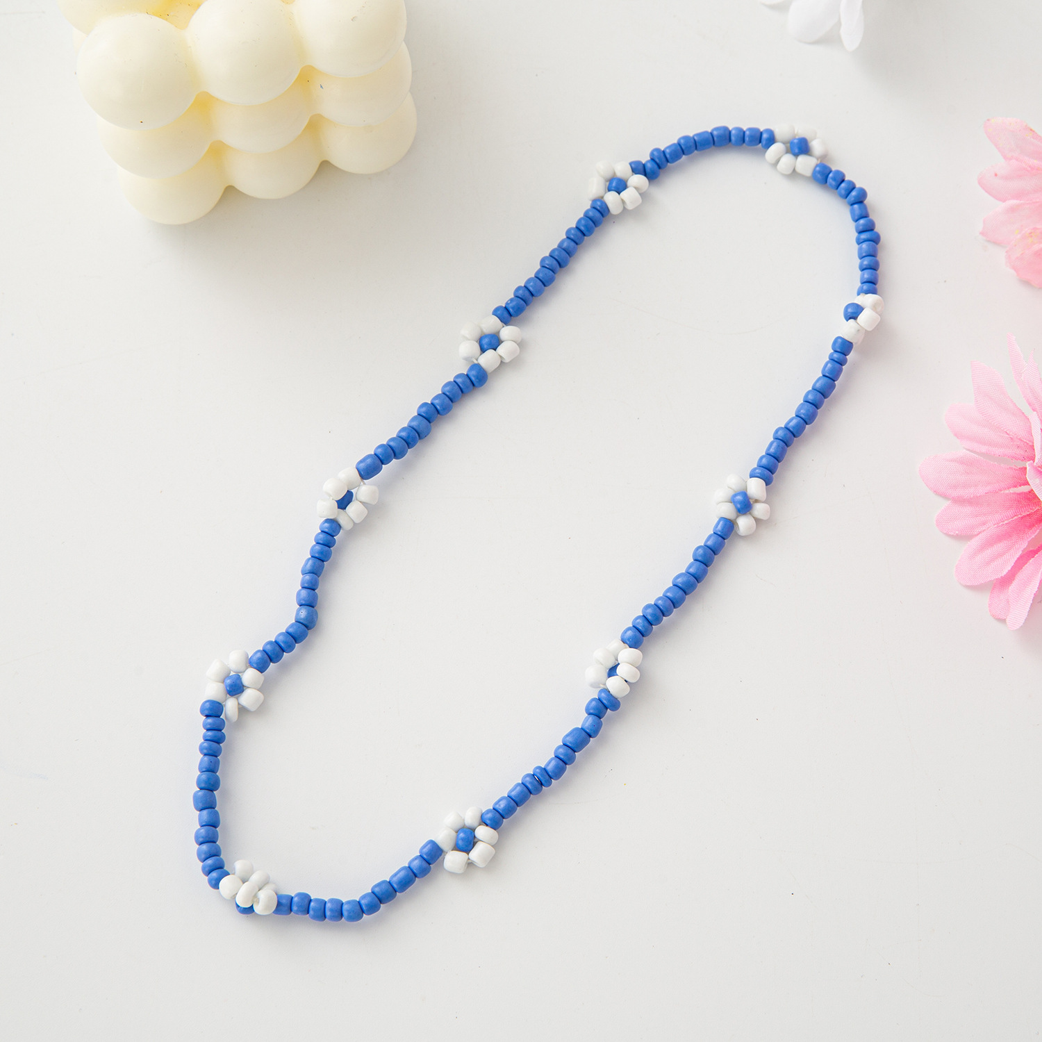11g Weight Bracelets, Necklace Classification 1 Piece, 1 Set Quantity Holiday, Daily Occasion Resin, Seed Bead Material Flower Pattern Kid'S Gender Beaded Design Cartoon Style, Cute Style Cartoon Style Cute Flower Resin Seed Bead Beaded Kid'S Bracelets Necklace 9