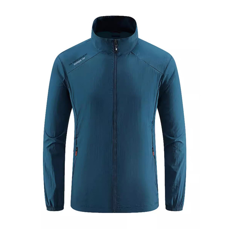 Trajes de protección solar transfronterizos para hombres verano 2024 ocio delgado seda de hielo ropa de protección solar transpirable al aire libre ropa de piel seca rápida moda