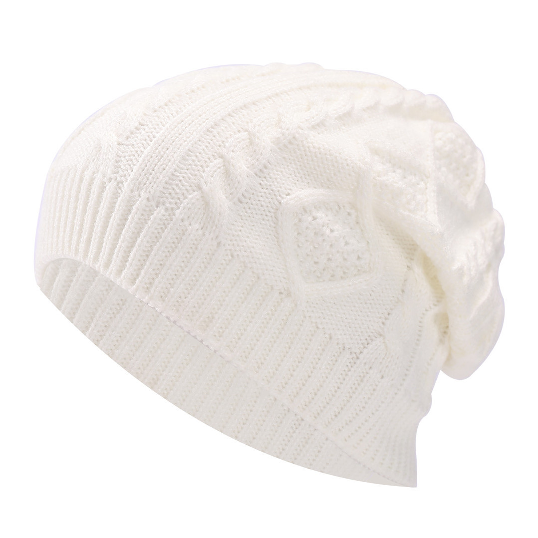 Nieuwe geplooide, pluche gebreide heren-dames-pullover, herfst- en winterruitvormige halvemaanvormige oorbescherming, warm_voghion.com